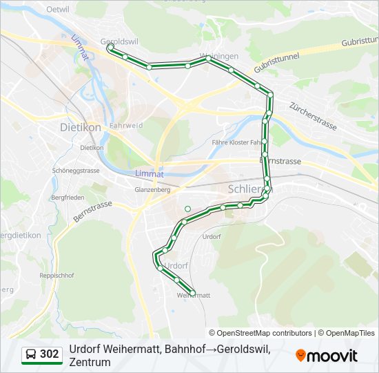 302 Bus Line Map