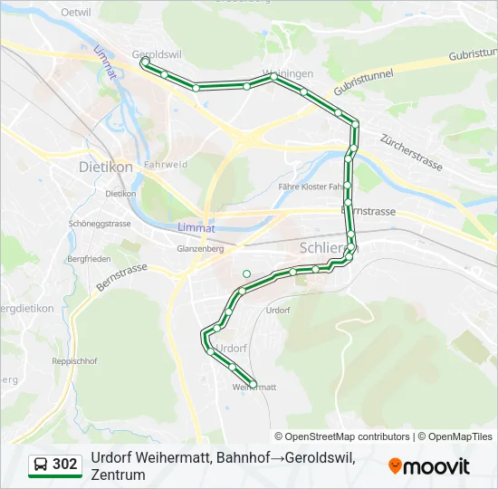 302 Bus Line Map