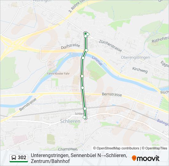 302 Bus Line Map