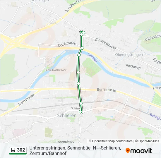302 Bus Line Map