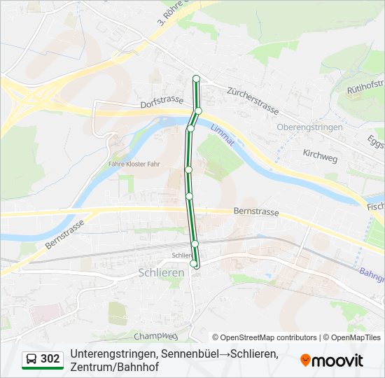 302 Bus Line Map