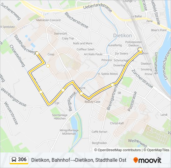 306 Bus Line Map