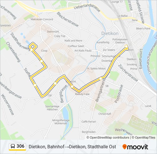 306 Bus Line Map