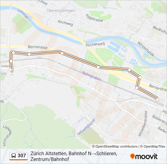 307 Bus Line Map