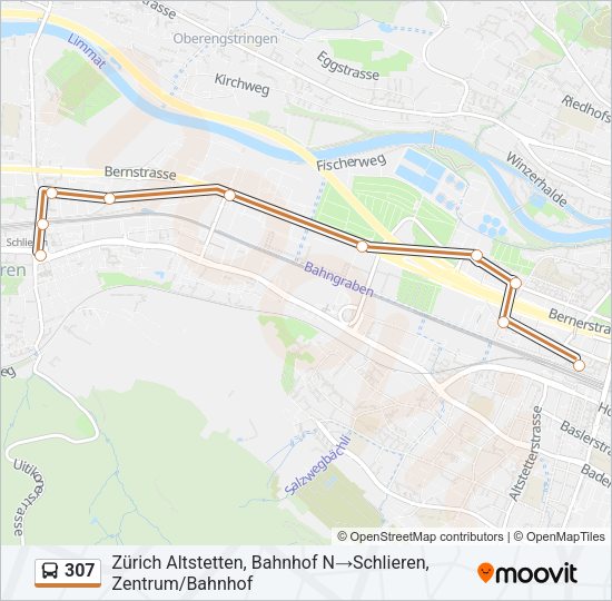 307 Bus Line Map