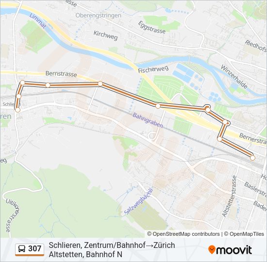307 Bus Line Map
