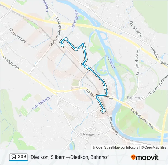 309 Bus Line Map