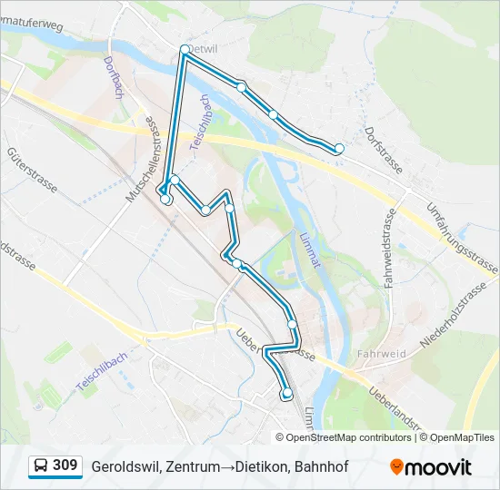 309 Bus Line Map