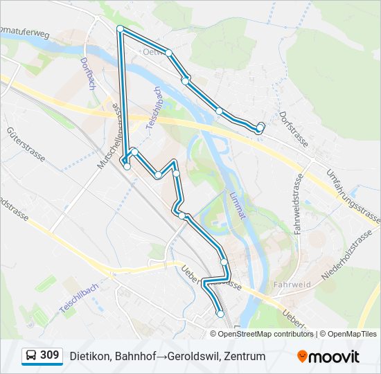 309 Bus Line Map