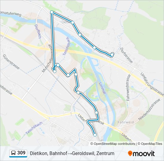 309 Bus Line Map