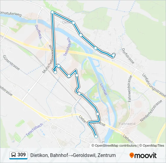 309 Bus Line Map