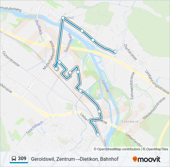 309 Bus Line Map