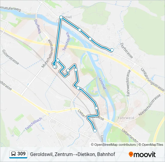 309 Bus Line Map