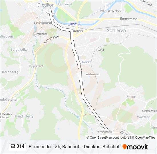314 Bus Line Map