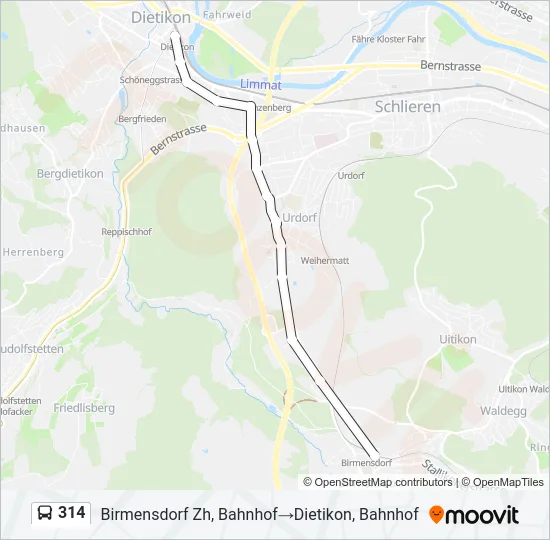 314 Bus Line Map