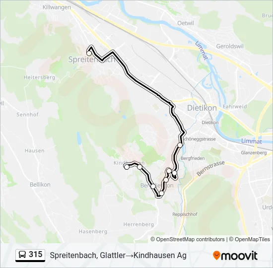 315 Bus Line Map