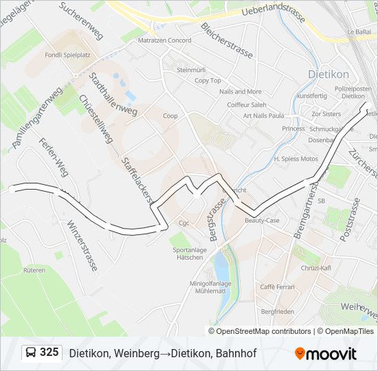 325 Bus Line Map