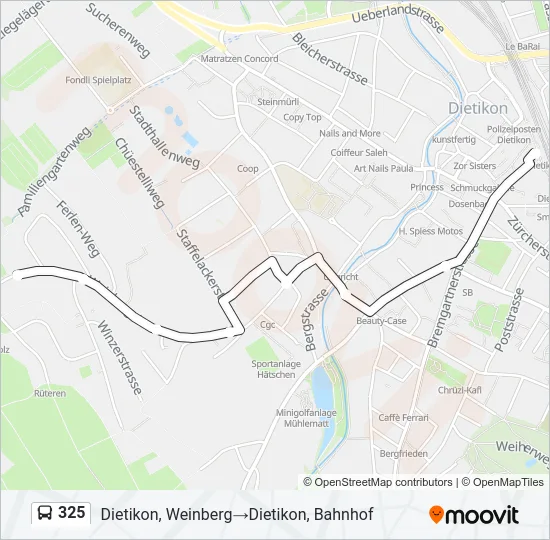 325 Bus Line Map