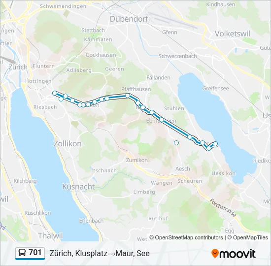 701 Bus Line Map