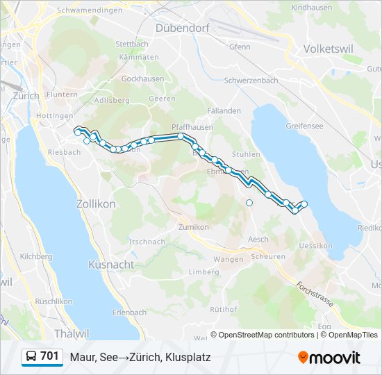 701 bus Line Map