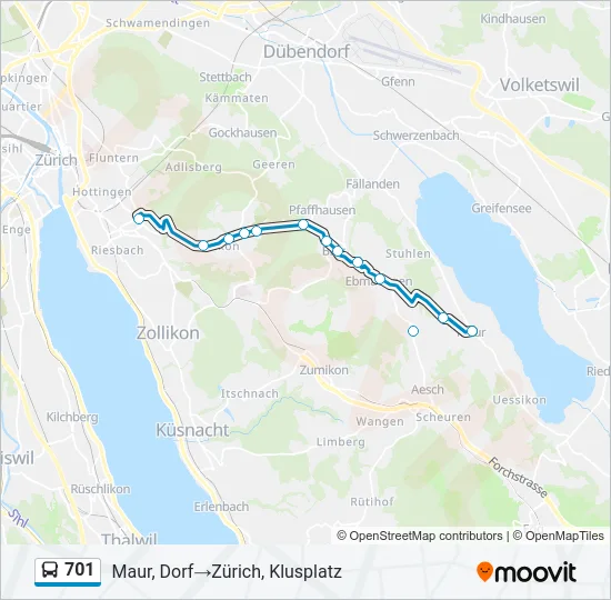 701 Bus Line Map