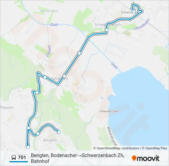 701 Bus Line Map