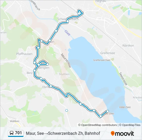 701 Bus Line Map