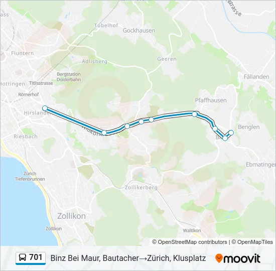 701 Bus Line Map