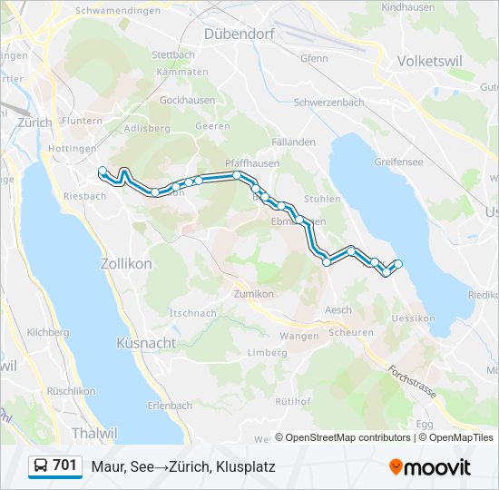 701 Bus Line Map