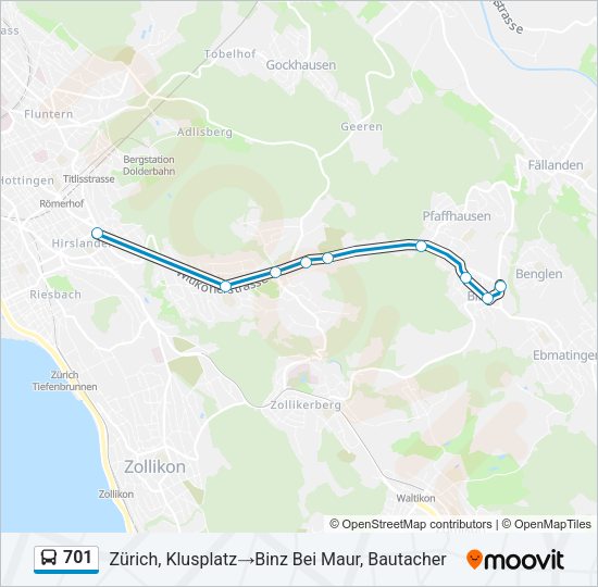 701 Bus Line Map