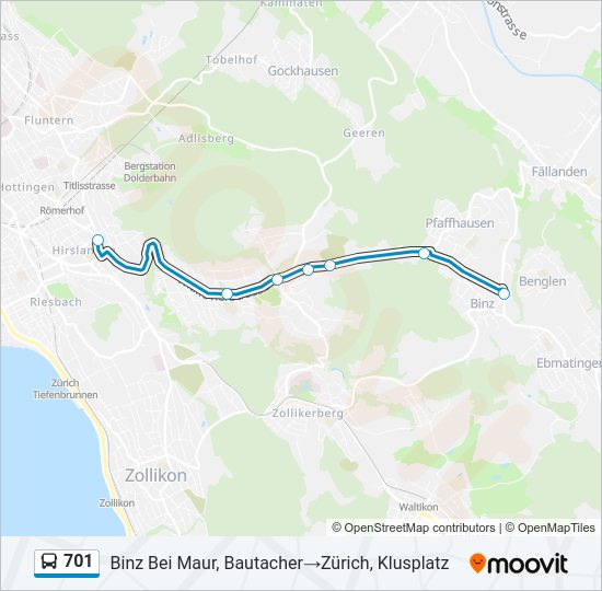 701 Bus Line Map