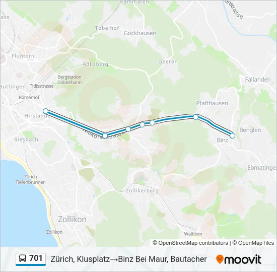 701 Bus Line Map