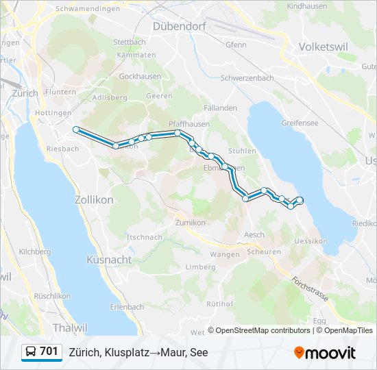 701 Bus Line Map
