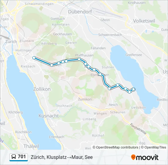 701 Bus Line Map