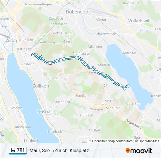 701 Bus Line Map