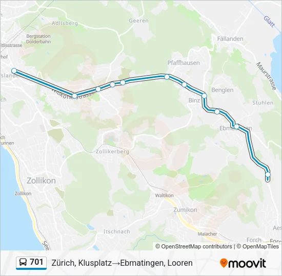 701 Bus Line Map