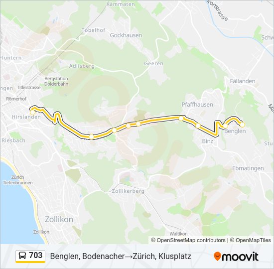 703 Bus Line Map