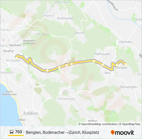 703 Bus Line Map