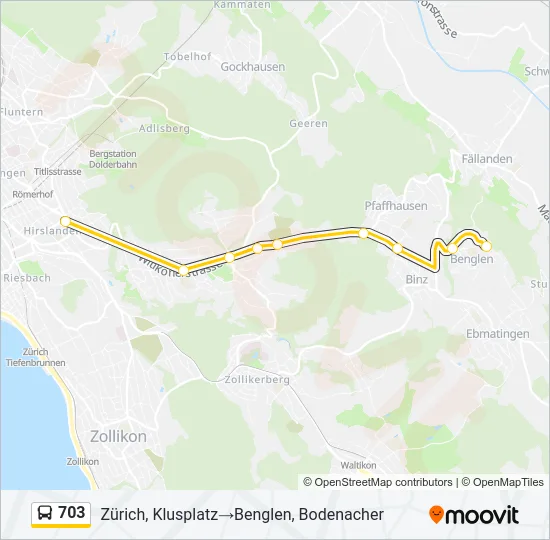 703 Bus Line Map