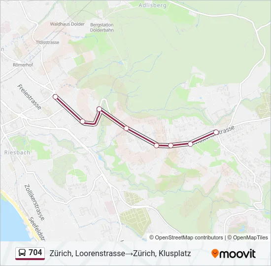 704 Bus Line Map