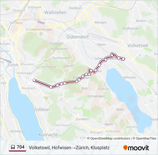 704 Bus Line Map