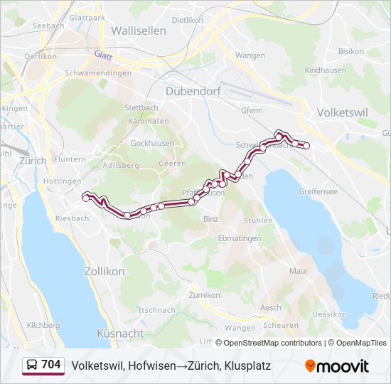 704 Bus Line Map