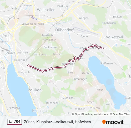 704 Bus Line Map