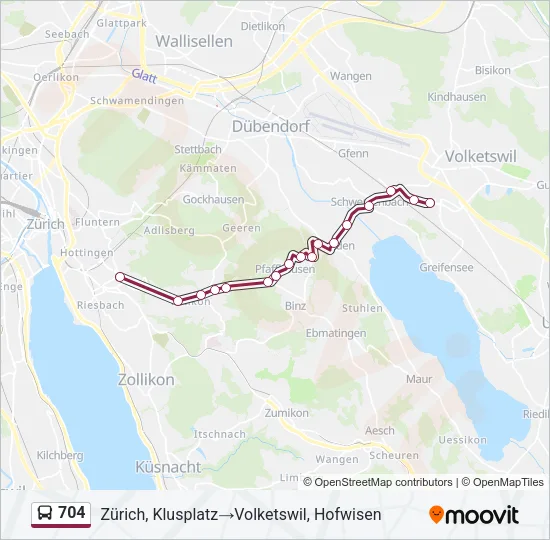 704 Bus Line Map