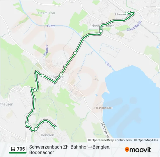 705 Bus Line Map
