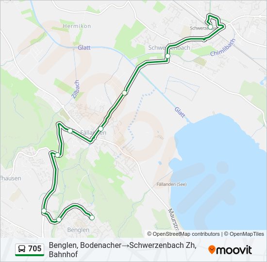705 Bus Line Map