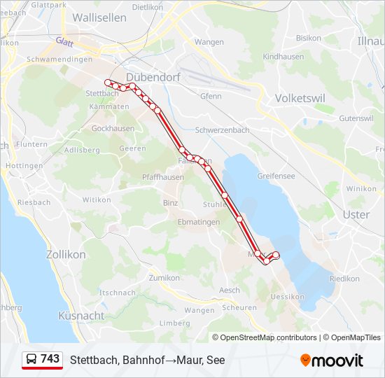 743 bus Line Map