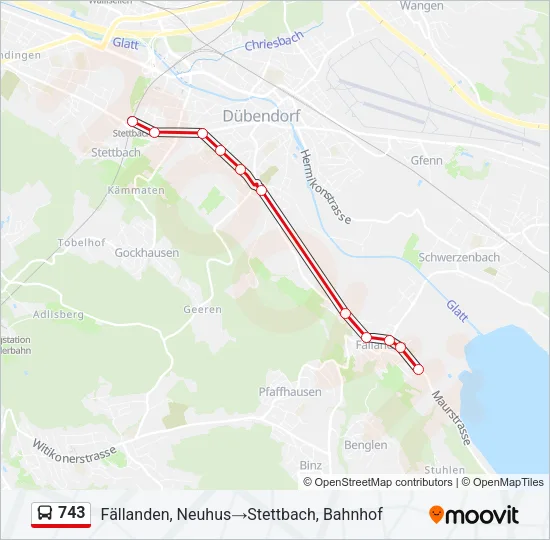 743 Bus Line Map