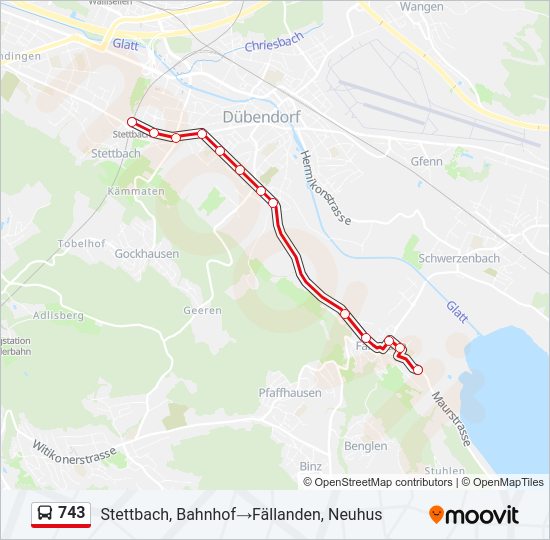 743 Bus Line Map