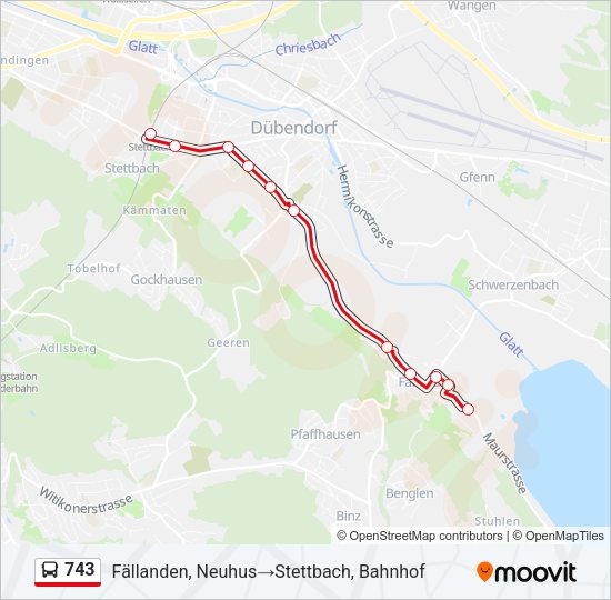 743 Bus Line Map